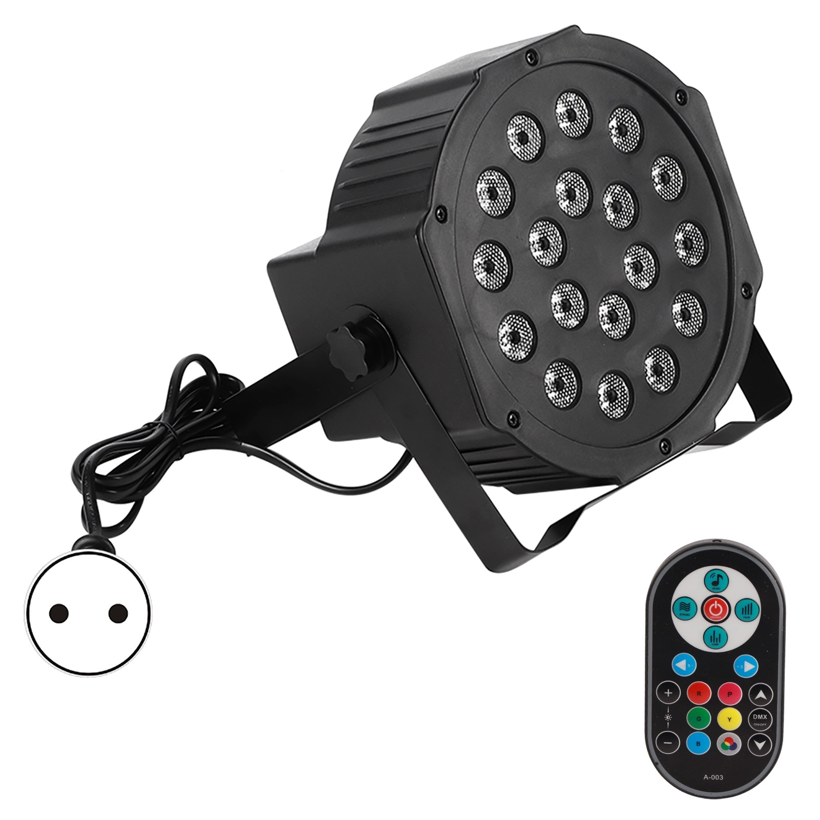 Graphics Card Controller Software Lampa RGB cu 18 LED-uri plate Par pentru scena de club, DJ, petrecere ...