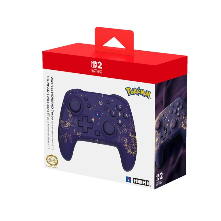 Безжичен контролер, Hori Horipad Turbo Wireless, Nintendo Switch 2, Pokemon Umbreon and Espeon