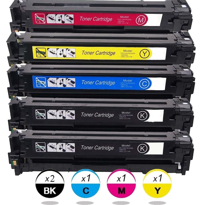 GraphiteK CF210X festékkazetta készlet, 5 db, Kompatibilis Color LaserJet CF210X / 131X, CF210X, CF211A, CF212A, CF213A Pro 200 color M251 n/LaserJet Pro 200 color M251 nw/LaserJet Pro 200 color M276 n/LaserJet Pro 200 color M276 nw / LaserJet Pro 200-HP