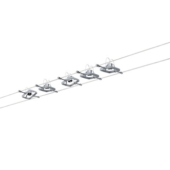 Set spoturi pe cablu Mac II LED, crom mat, cu lumina calda Set spoturi pe cablu Mac II LED, crom mat, cu lumina calda