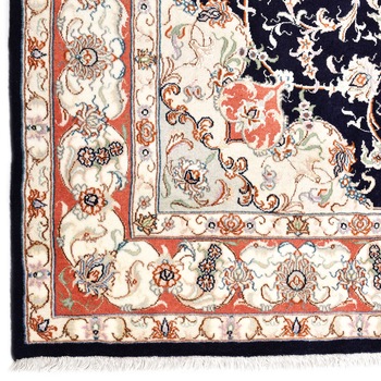 Covor Persan Tabriz ,Bleumarin,Lana cu Matase,195X125 Covor Persan Tabriz ,Bleumarin,Lana cu Matase,195X125