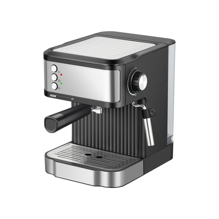 Aparat de cafea italian, 220 V, 850 W, 1, 2–1, 8 L, inteligent, ORBER, ecran color, ecran tactil, cu pompa de presiune, pentru uz casnic, 270 × 142 × 260 mm, negru