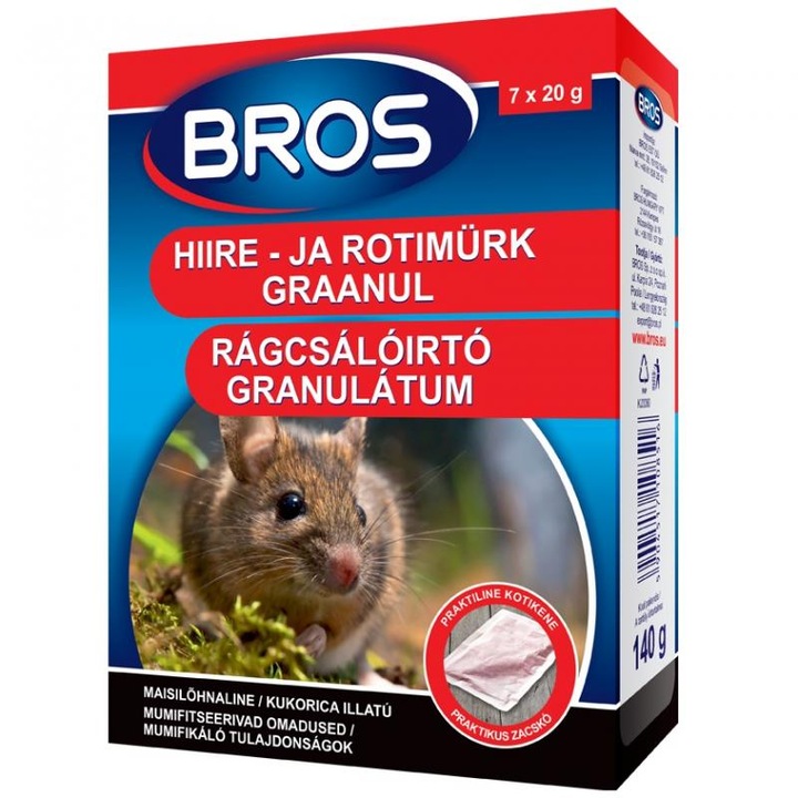Bros rágcsálóirtó granulátum méreg 140 g