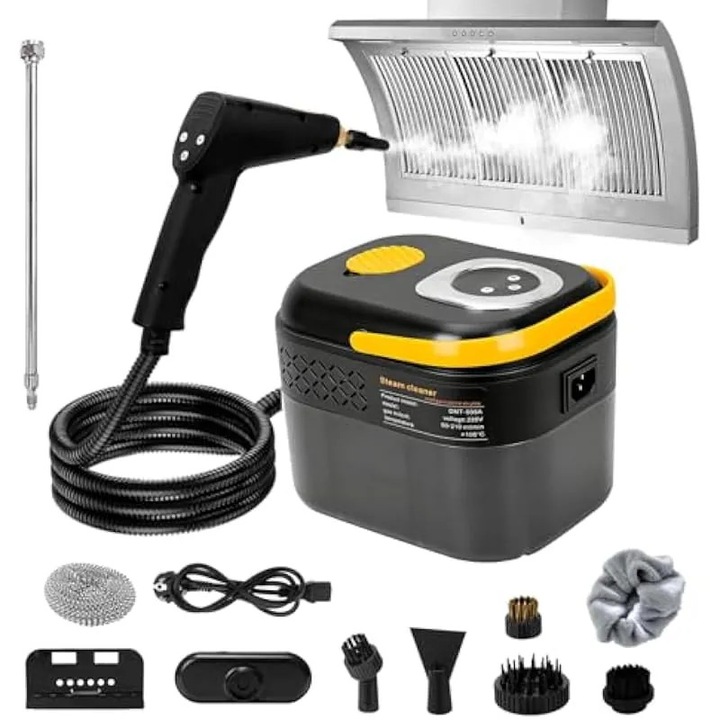 Curatare cu abur de uz casnic 1500W, curatitor cu abur portabil cu rezervor de 1700ml, aparat portabil de curatare cu abur cu 6 viteze si accesorii pentru bucatarie, baie, canapea si gresie