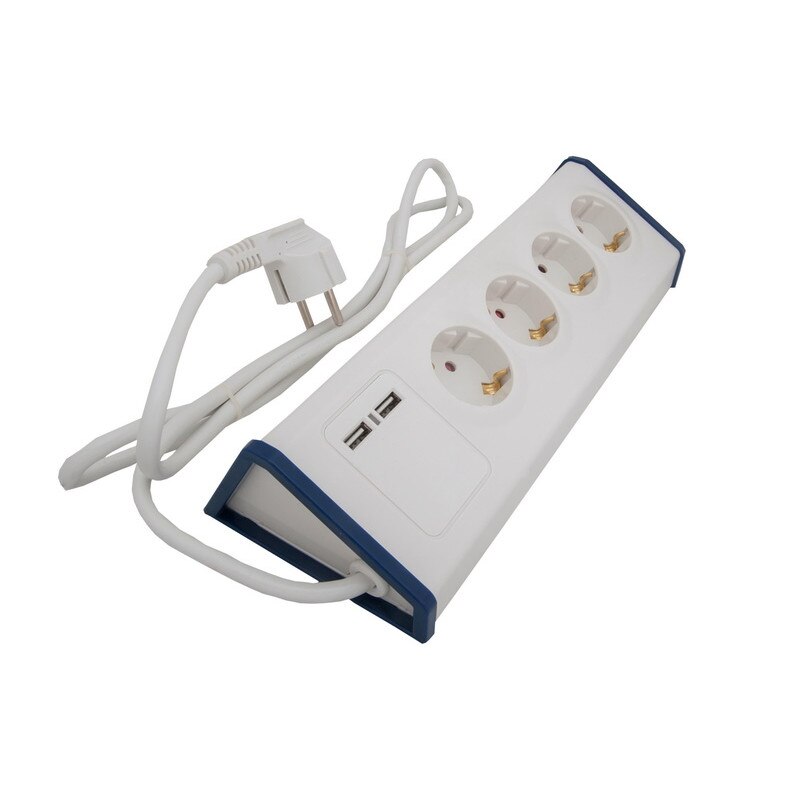 crack Cooperation librarian Prelungitor, Protectie copii 4 prize Schuko 2 USB 16A / 250V, cu  impamantare 3680W 230V~Cablu H05VV-F 3G 1,5 mm Lungime cablu 1,5 m ON/OFF -  eMAG.ro