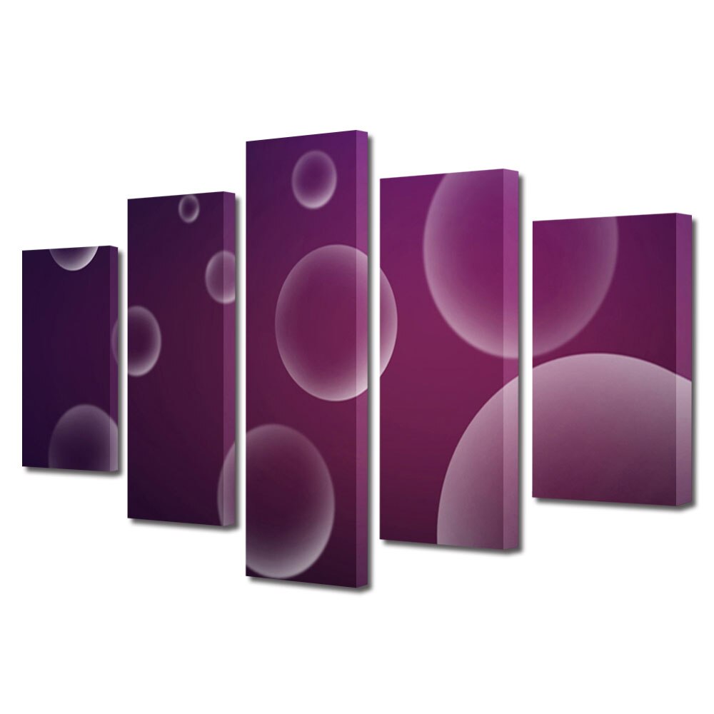 Set Tablouri Multicanvas BTex 5 Piese Abstract ArtDecoMag Modern Decorativ, Bule, 60 x 100 cm