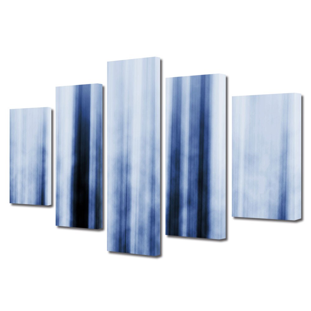 Set Tablouri Multicanvas 5 Piese Abstract ArtDecoMag Modern Decorativ, Fascicule luminoase, 110 x 200 cm