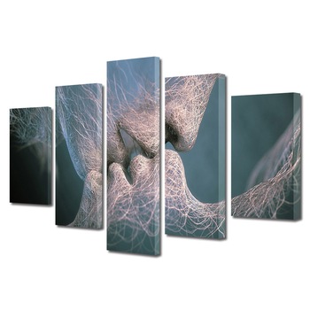 Set Tablouri Multicanvas BTex 5 Piese Abstract ArtDecoMag Modern Decorativ, Sarutul, 70 x 125 cm Set Tablouri Multicanvas BTex 5 Piese Abstract ArtDecoMag Modern Decorativ, Sarutul, 70 x 125 cm