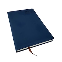 Agenda A5 datata, hartie Ivory, coperta piele ecologica albastru marin DROM 2027