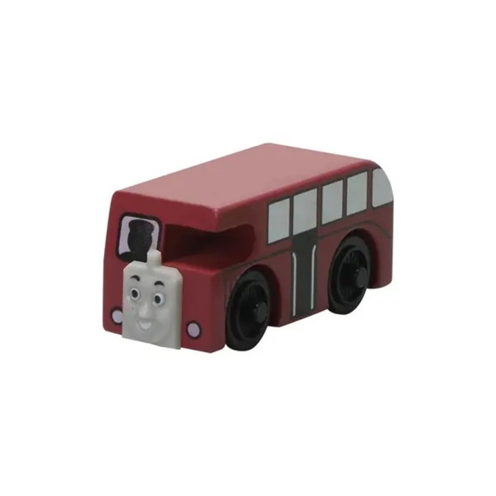 Дървена магнитна играчка влакче, CJ-CDON-K0238-260901-1391, съвместимо с магнитни релси, червено