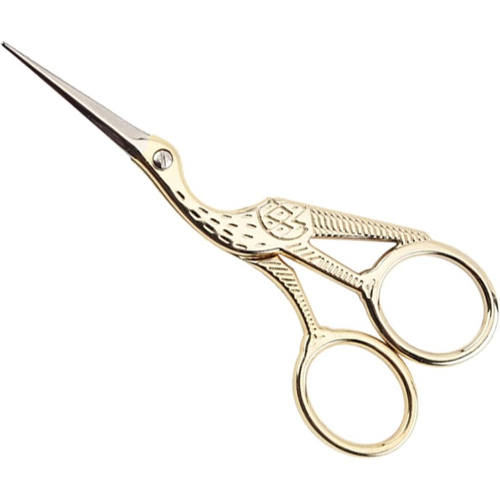 Foarfeca pentru broderie ZYBLSSBB LSM2XH15487-WRMH-490, otel inoxidabil, 11,5 cm (4,5"), auriu