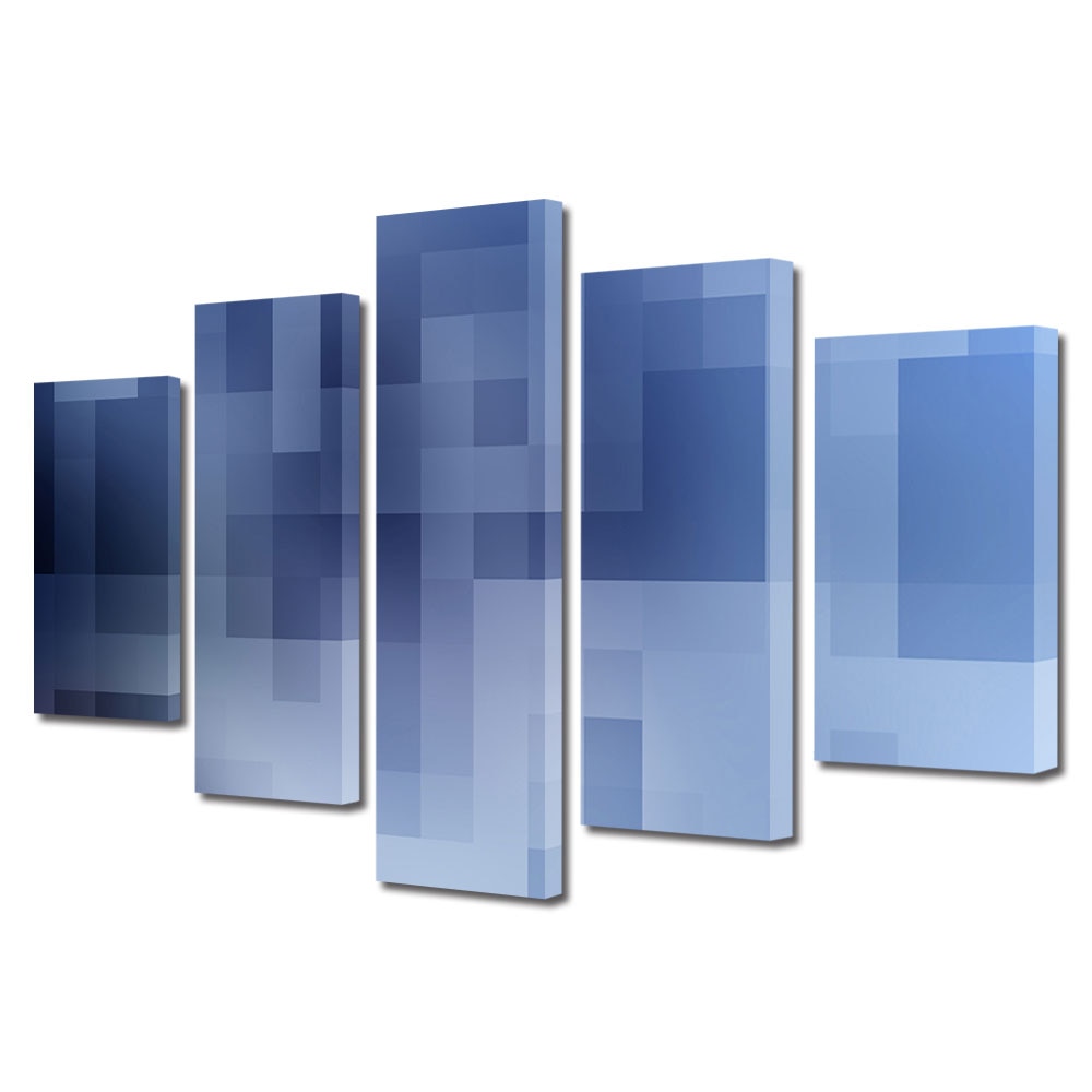 Set Tablouri Multicanvas BTex 5 Piese Abstract ArtDecoMag Modern Decorativ, Carouri, 70 x 125 cm