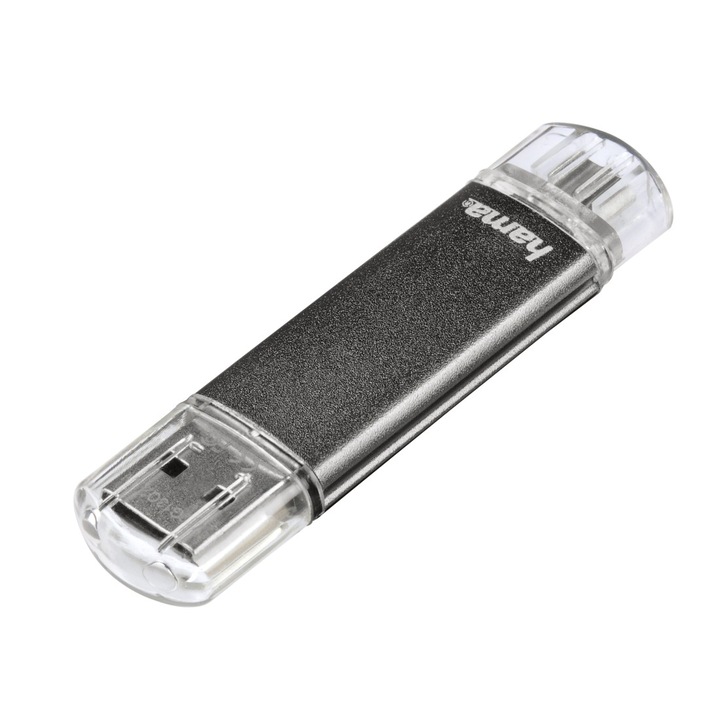 USB Flash памет Hama Laeta Twin, 128GB, USB 3.0, Черна