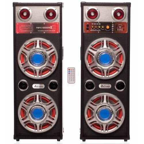 Boxe audio Ailiang , Active cu amplificator, Telecomanda, Conectivitate Buetooth, Port USB, Incinta lemn, Negru