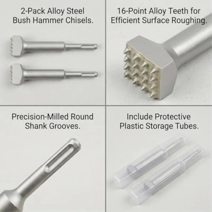 Dalta SDS‑Plus pentru ciocan rotopercutor, set 2 buc., 150 x 32 mm, cap patrat cu 16 dinti, otel aliat, argintiu, K0588-CJ-260903-2881