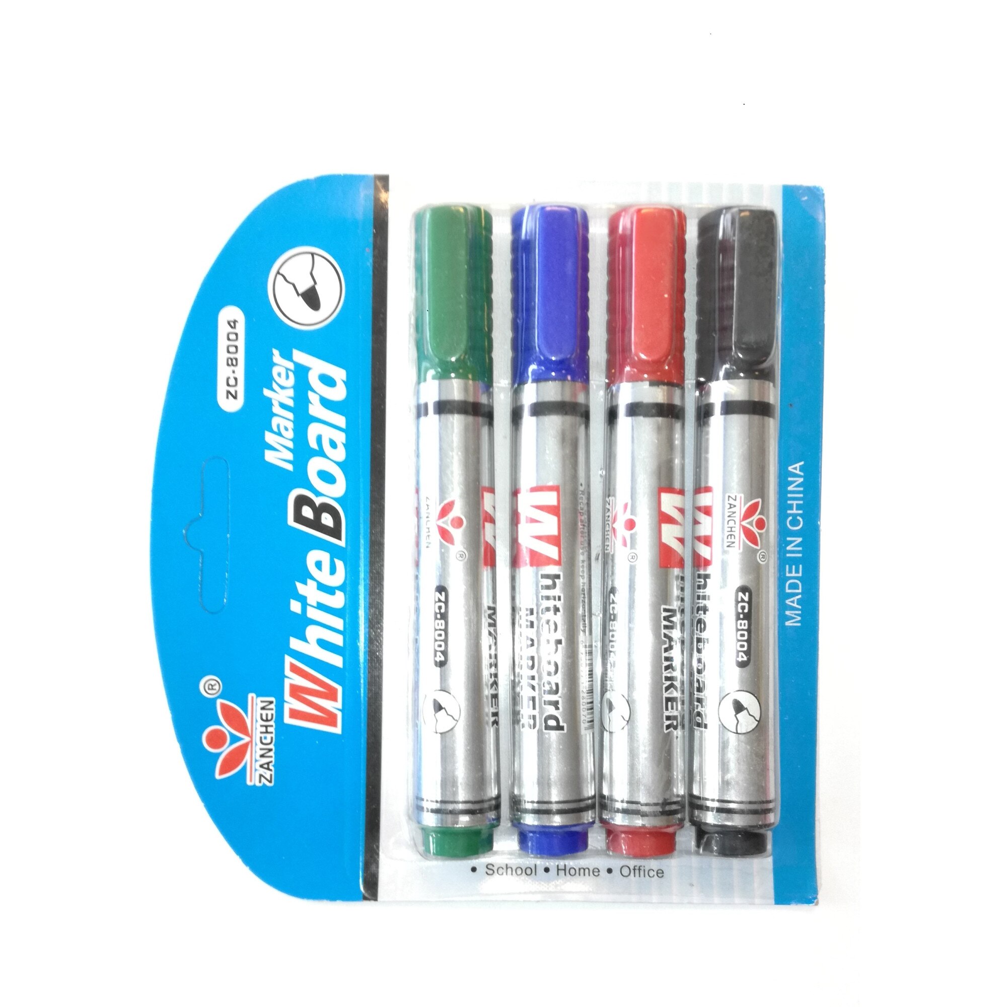 Marker whiteboard cu varf rotund, 2 mm, 4/set: negru, rosu, albastru si verde