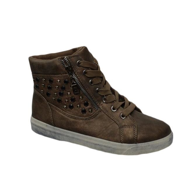 Tenisi cu insertii metalice, D&J Exclusive, Kaki