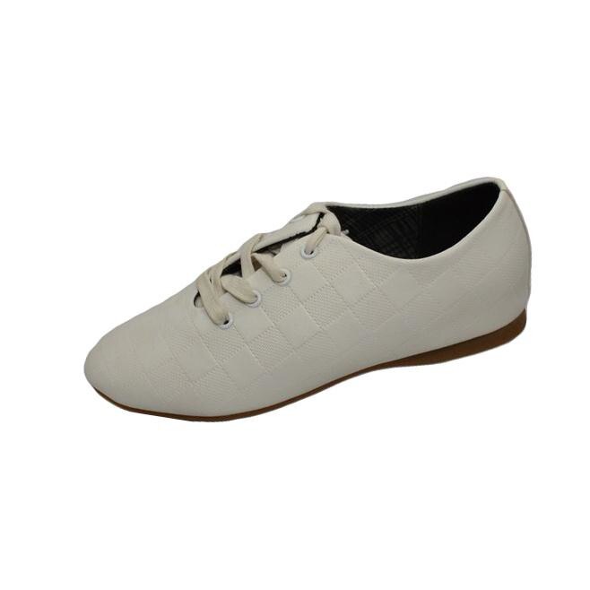 Pantofi cu model de carouri imprimate, D&J Exclusive, Alb