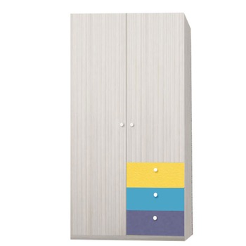 Dulap Alegria 3S, Stejar Ferrara/Albastru Violet Galben, 200x100x50 cm Dulap Alegria 3S, Stejar Ferrara/Albastru Violet Galben, 200x100x50 cm