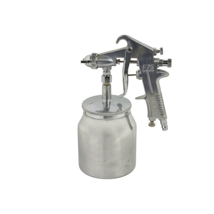 Pistol de vopsit cu aer comprimat + rezervor HP F75S 750ml 1.5mm, Geko G01184