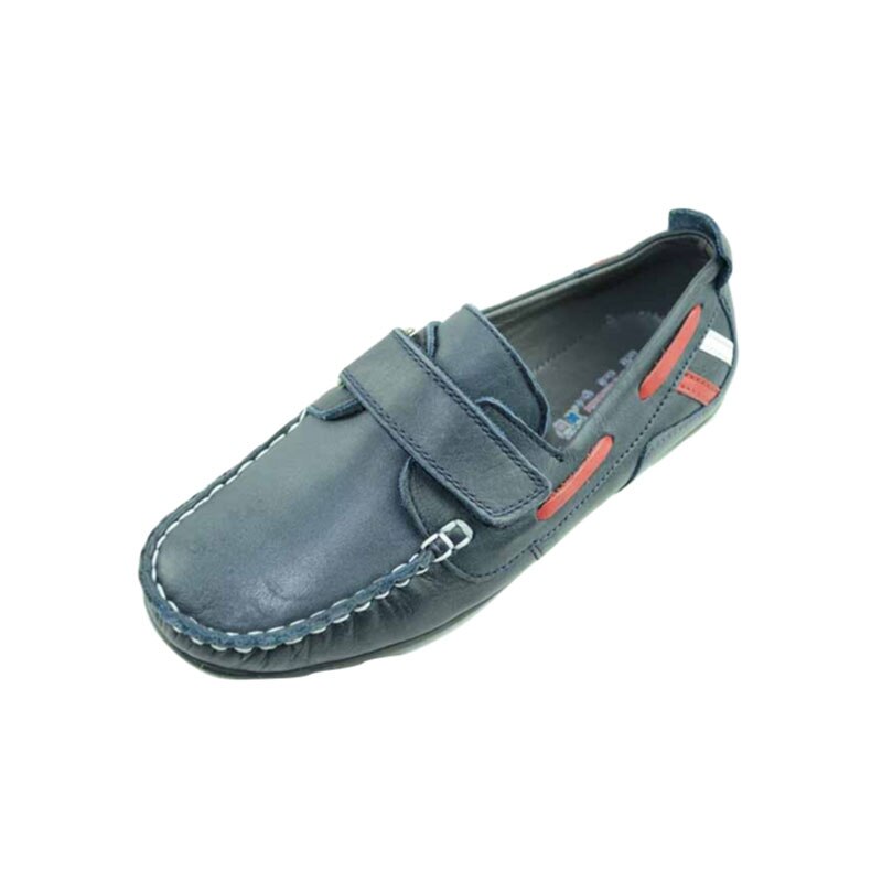Mocasini ortopedici din piele, pentru baieti, Pinky Pinky, inchidere velcro, Negru