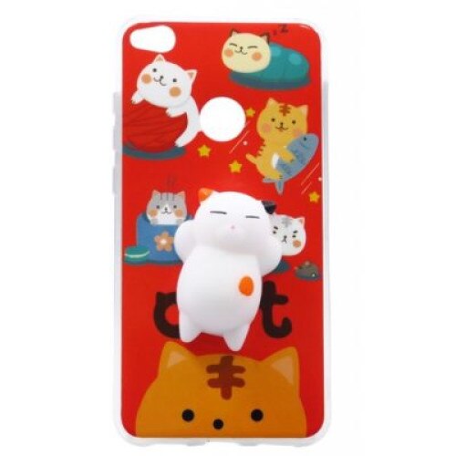 Capac de protectie Squishy 3D pentru Huawei P9 Lite 2017, model Pisicuta 2