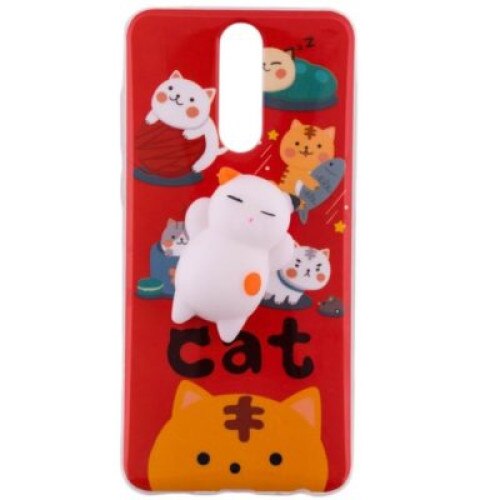Capac de protectie Squishy 3D pentru Huawei Mate 10 Lite, model Pisicuta 2