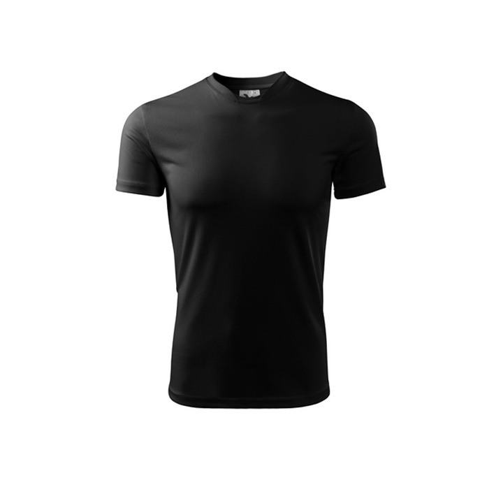 Férfi póló, Malfini, sport, poliészter, Fekete