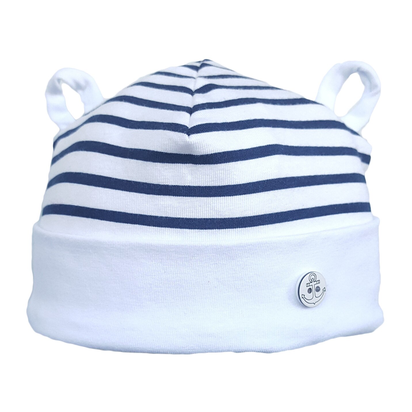 Fes Mic Pitic C74NN cu dungi, bentita alba, Alb/Bleumarin