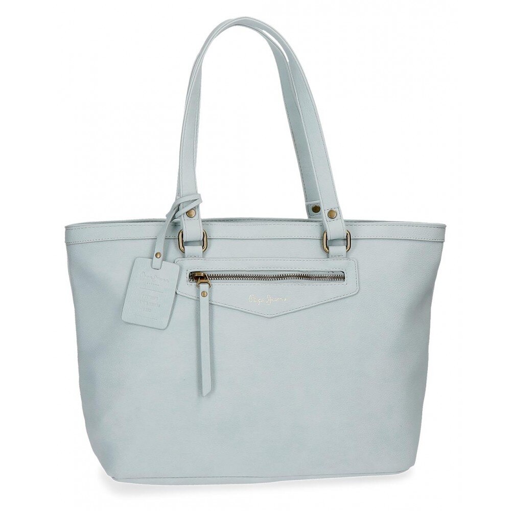 Geanta mana, piele ecologica 42 cm Pepe Jeans Olivia albastra