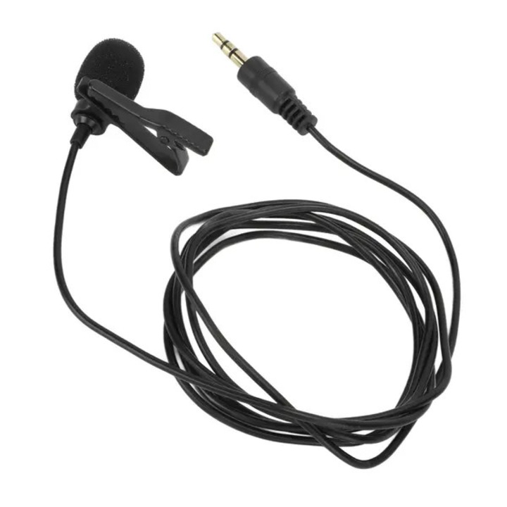 Microfon lavalier omnidirectional 31CJ-K0274-260904-1940, conector 3.5 mm TRS, reducere zgomot, spuma antivant, cablu 1.5 m, negru