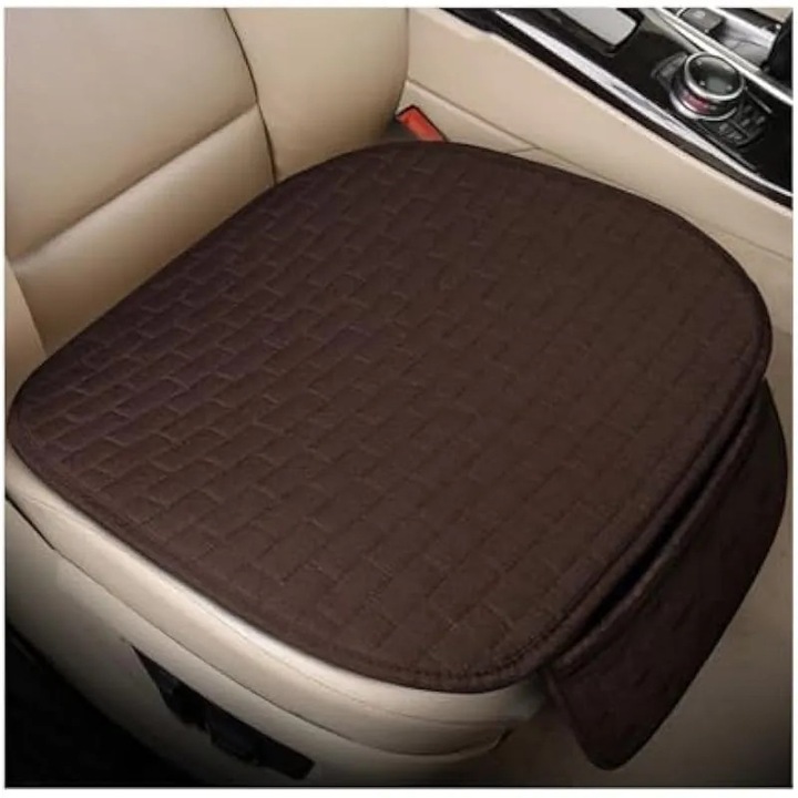Husa pentru scaun auto KVAEY, protectie pentru scaun fata antiderapanta cu buzunar de depozitare, protectie pentru scaun sofer din in respirabil, perna confortabila