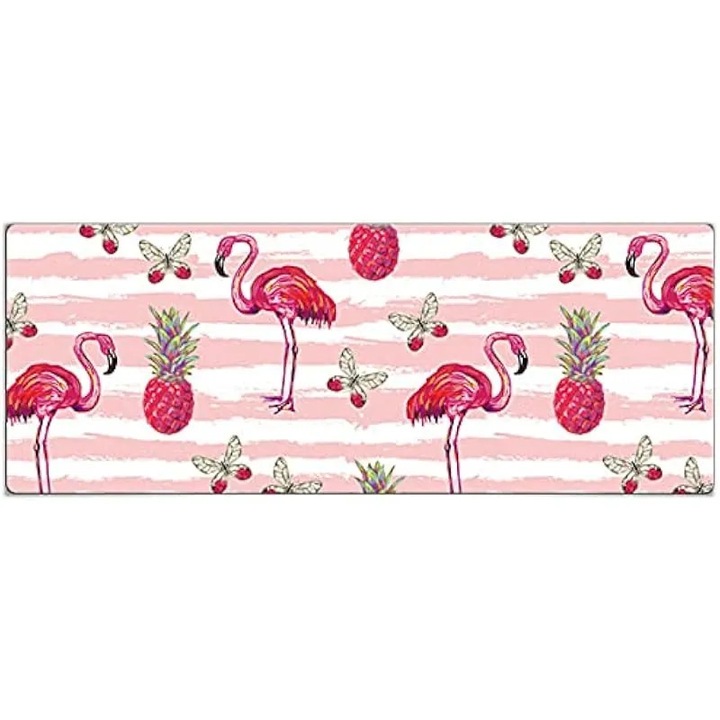 Mouse pad mare pentru birou, 800 x 300 x 3 mm, baza antiderapanta din cauciuc cu margini cusute, covoras de birou pentru gaming, suprafata neteda (pasare)