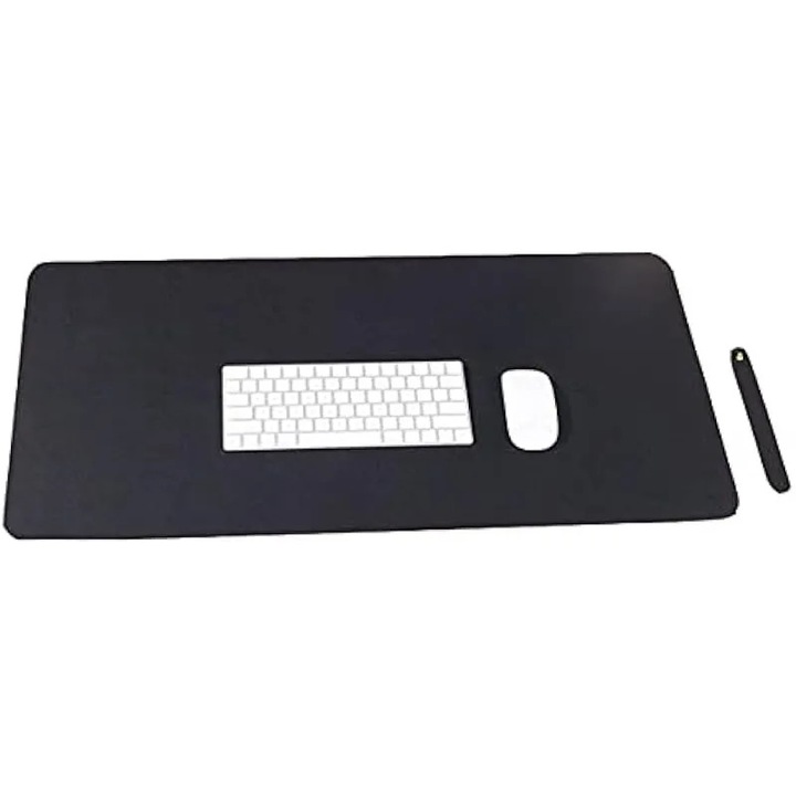 Covoras de mouse mare din piele ecologica, 31, 5 x 15, 75 cm, pentru gaming, birou, scris, piele sintetica, rezistent la apa + laturi antiderapante din piele intoarsa, ideal (mouse si tastatura neincluse)