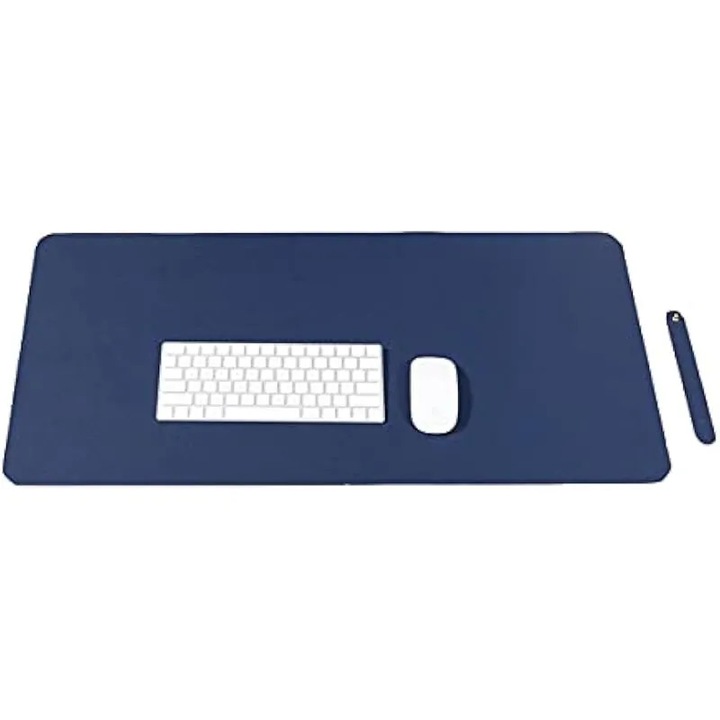 Covoras de mouse mare din piele ecologica, 31, 5 x 15, 75 cm, pentru gaming, birou, scris, piele sintetica, rezistent la apa + laturi antiderapante din piele intoarsa, ideal (mouse si tastatura neincluse)
