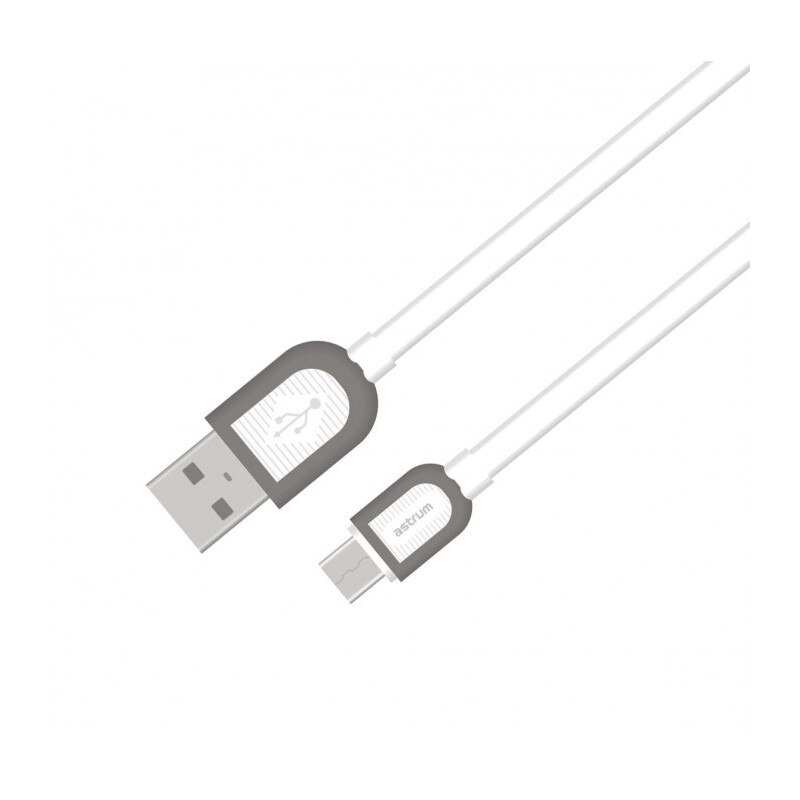 Cablu de Date MicroUSB Astrum UD360, plat, Alb