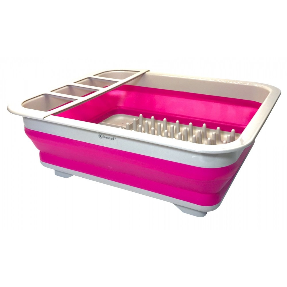 Suport pentru vase cu scurgator Kassel 93710, pliabil, silicon + plastic