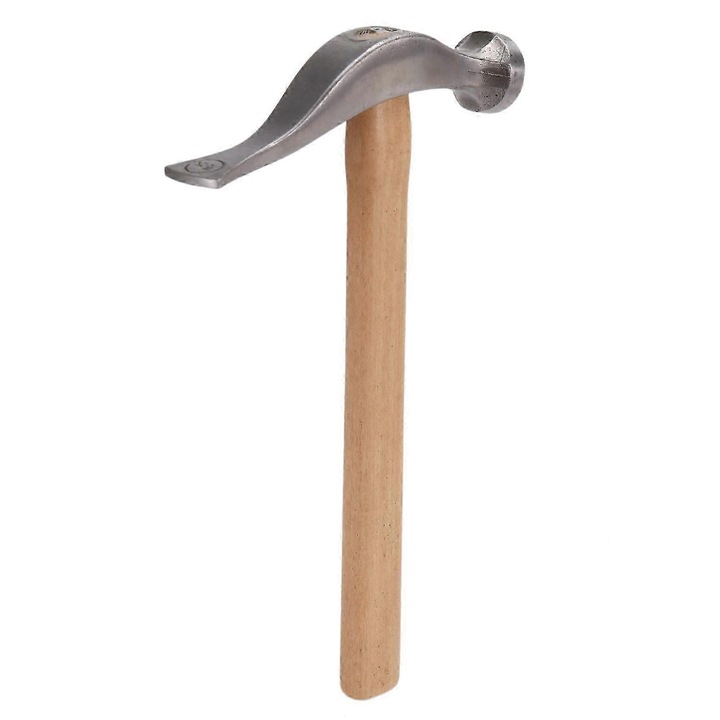 Ciocan pentru reparat incaltaminte kp-k0548-260904-3342, cap metalic lustruit si coada din lemn, argintiu/natural, maner 22 cm, cap 14 cm
