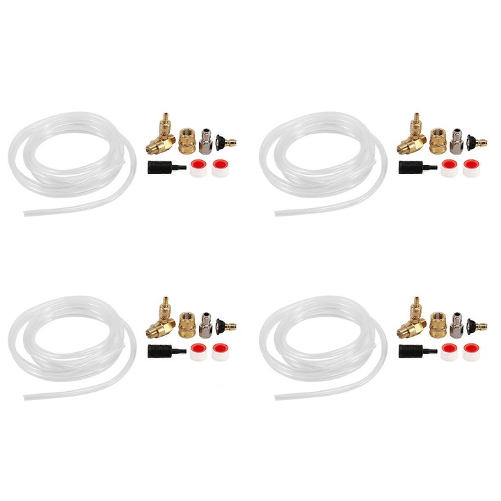 Injector downstream pentru aparat de spalat cu presiune kp-k0548-260904-8517, 3/8" quick connect, 4000 PSI, 2–5 GPM, furtun sifon PVC, alb/gold, set 4 buc.