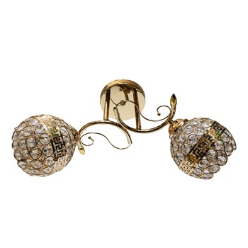 Lustra Julia 6133/2 auriu, bara, 2*e27, schelet auriu, abajur semitransparent cristal Lustra Julia 6133/2 auriu, bara, 2*e27, schelet auriu, abajur semitransparent cristal