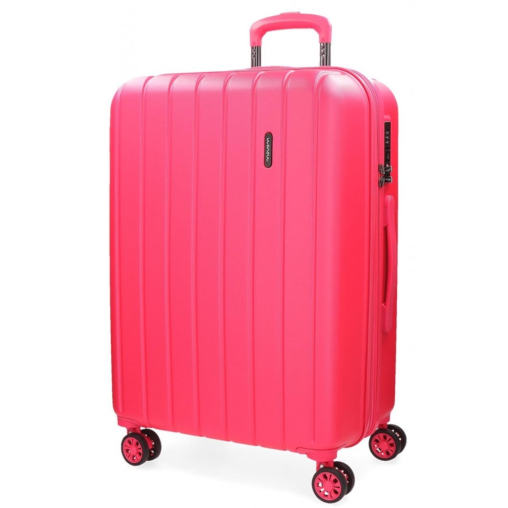 Troler ABS 65 cm 4 roti Movom Wood fuchsia