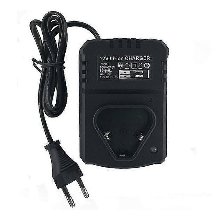 Incarcator baterii 12V Li-ion kp-k0548-260904-541, intrare 100-240V 50-60Hz, iesire 12V DC 1A, mufa EU, negru