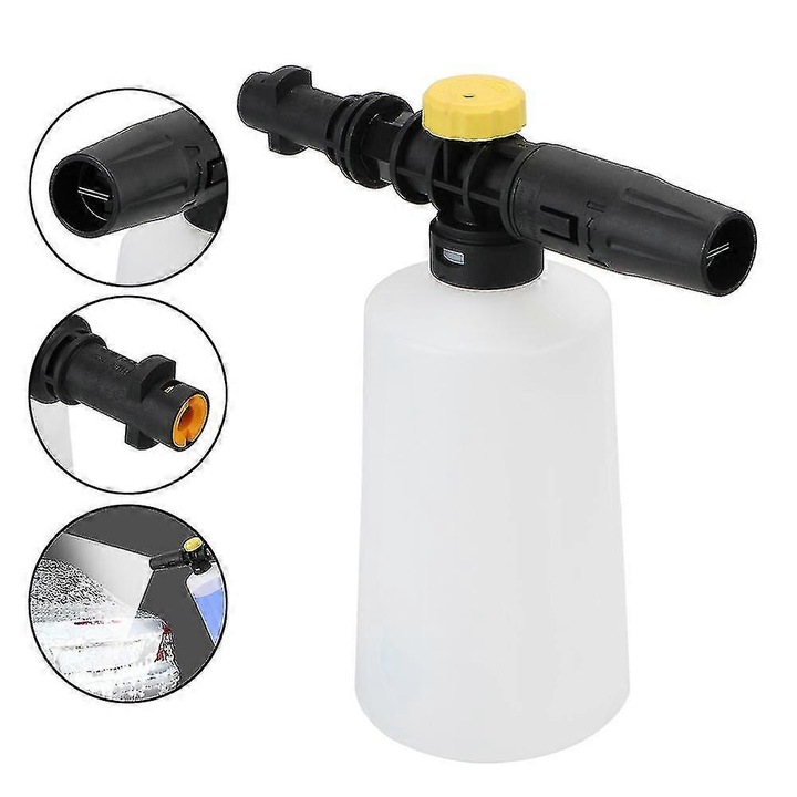 Lance spuma 750 ml kp-k0548-260904-2047, compatibil Karcher K2–K7, duza reglabila si filtru inox, alb/negru