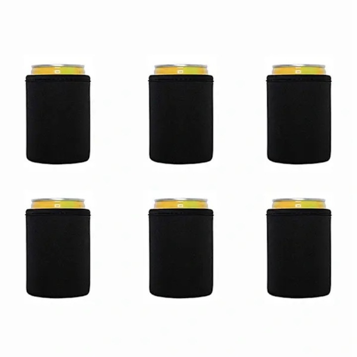 Husa izolanta pentru doze, 100% neopren, potrivita pentru doze 330 ml (10 x 6,5 cm), Multicolor, set 6 bucati