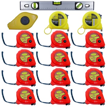 Pachet - 12 x Ruleta de 5M, JIAHUA + 2 x Ruleta, 7.5M + Boloboc cu magnet, 40cm + Dispozitiv de trasat cu boloboc si oxid Pachet - 12 x Ruleta de 5M, JIAHUA + 2 x Ruleta, 7.5M + Boloboc cu magnet, 40cm + Dispozitiv de trasat cu boloboc si oxid