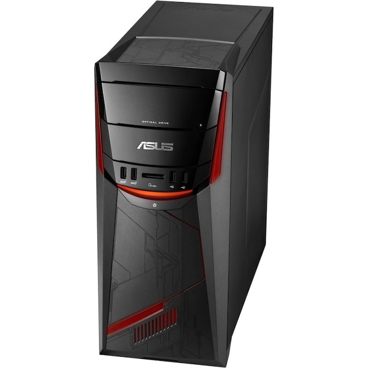 Sistem Desktop PC Gaming ASUS G11DF-RO008D cu proesor AMD Quad Core RYZEN 5 1400 pana la 3.40 GHz, 8GB, 1TB, DVD-RW, nVIDIA GeForce® GTX1050 2GB, free DOS, mouse + tastatura