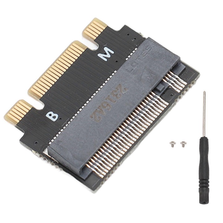 Адаптер удължител M.2 M-key/B+M 2230→2242 fg-k0509--260827-568, поддържа NVMe/SATA (не конвертира NVMe↔SATA), за ThinkPad X270/X280/T470/T480/L480/T580, черен