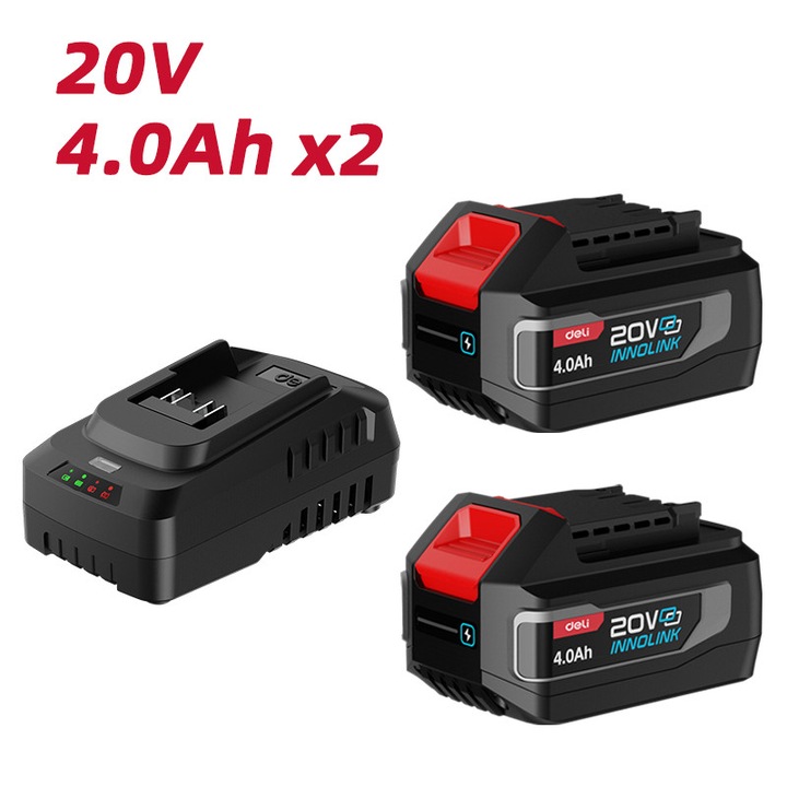 Set baterie litiu-ion si incarcator 20V 4Ah*2 EDE-CM20A4E PROFESSIONAL POWER TOOLS