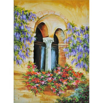 Tablou Canvas Mem Chic - Ziduri si flori , multicolor, 50x70cm Tablou Canvas Mem Chic - Ziduri si flori , multicolor, 50x70cm