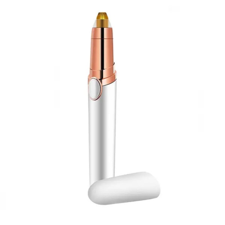 Epilator facial electric FU-K0518-260905-940, reincarcabil USB, fara durere, cap detasabil, LED, IPX6, alb/roz auriu, 5.5 x 2.5 x 2.5 cm